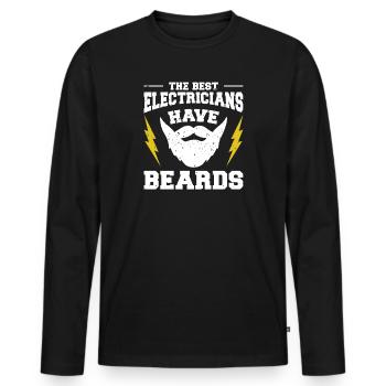 Electrician Electrical Engineering Electrical Engineer Bart - Men's Premium Organic Long Sleeve Shirt - black - Front - Nico (187cm)