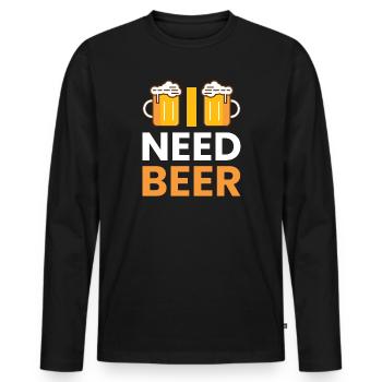Need beer beer tent beer garden beer brewer Malle - Men's Premium Organic Long Sleeve Shirt - black - Front - Nico (187cm)