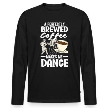 Celebrating Perfectly Brewed Coffee Top - Männer Premium Bio Langarmshirt - Schwarz - Vorne - Nico (187cm)