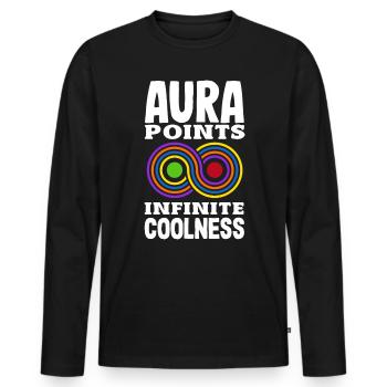 Aura Points Infinete Coolness Trendy Viral - Männer Premium Bio Langarmshirt - Schwarz - Vorne - Nico (187cm)