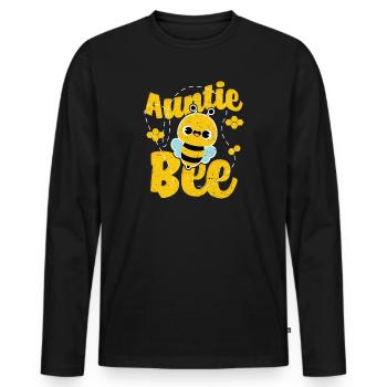 Tante Bee - Tante - T-shirt manches longues Premium bio Homme - noir - Devant - Nico (187cm)