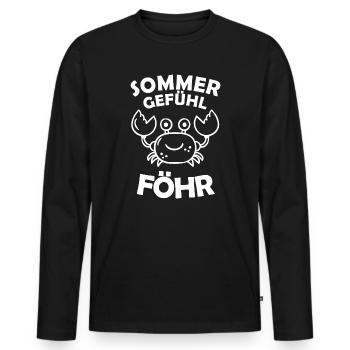 Sommergefühl Föhr Nordsee Nordseeinsel Krabbe - Männer Premium Bio Langarmshirt - Schwarz - Vorne - Nico (187cm)