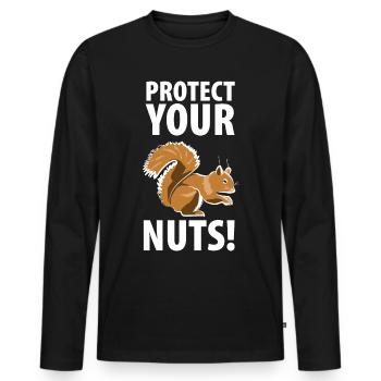 Squirrel Eichhörnchen Dieb Tierpfleger - Männer Premium Bio Langarmshirt - Schwarz - Vorne - Nico (187cm)
