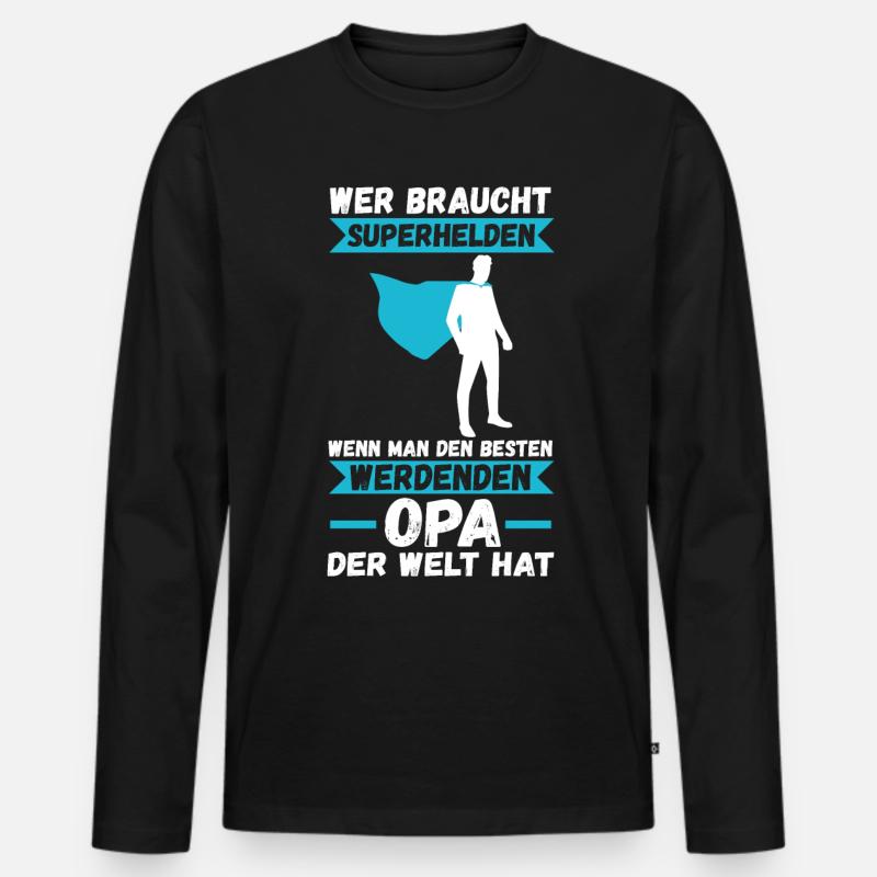 Werdender Großvater Opa - Männer Premium Bio Langarmshirt - Schwarz