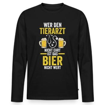 Veterinär Tiermedizin Tierarzt - Männer Premium Bio Langarmshirt - Schwarz - Vorne - Nico (187cm)