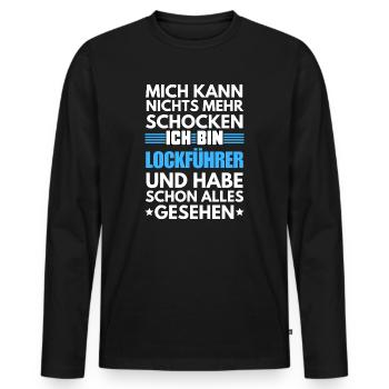 Guide de leurre non choquable - T-shirt manches longues Premium bio Homme - noir - Devant - Nico (187cm)
