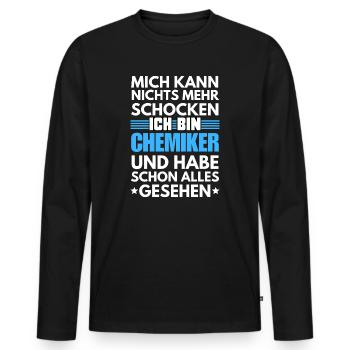 Chimiste non choquable - T-shirt manches longues Premium bio Homme - noir - Devant - Nico (187cm)