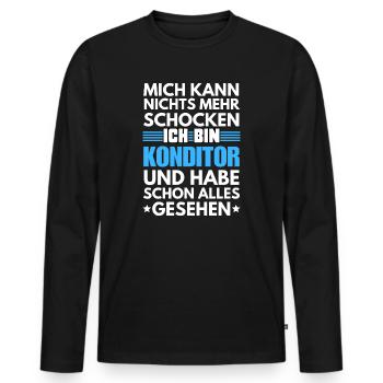 Non-shockable pastry chef - Men's Premium Organic Long Sleeve Shirt - black - Front - Nico (187cm)