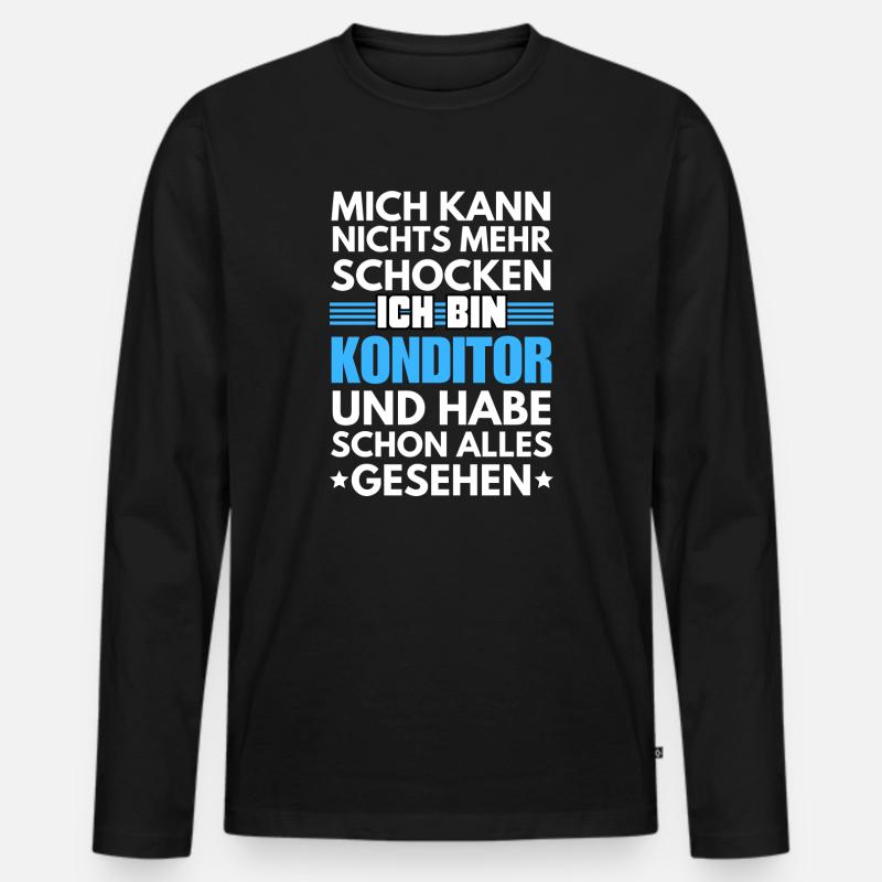 Nicht schockbarer Konditor - Männer Premium Bio Langarmshirt - Schwarz