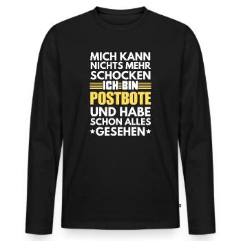 Nicht schockbarer Postbote - Männer Premium Bio Langarmshirt - Schwarz - Vorne - Nico (187cm)