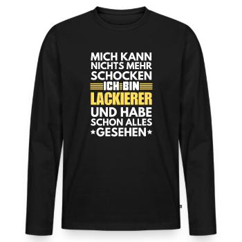 Peintre non choquable - T-shirt manches longues Premium bio Homme - noir - Devant - Nico (187cm)