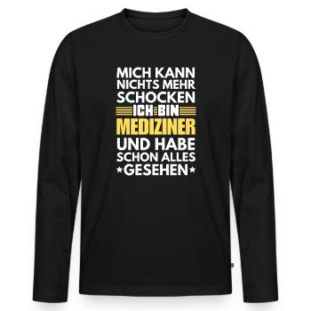 Médecin non choquable - T-shirt manches longues Premium bio Homme - noir - Devant - Nico (187cm)
