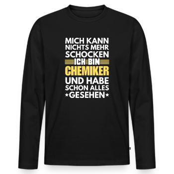 Chimiste non choquable - T-shirt manches longues Premium bio Homme - noir - Devant - Nico (187cm)