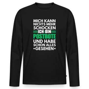 Nicht schockbarer Postbote - Männer Premium Bio Langarmshirt - Schwarz - Vorne - Nico (187cm)