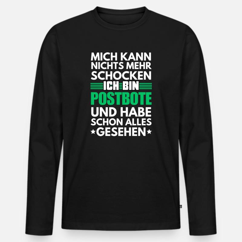 Nicht schockbarer Postbote - Männer Premium Bio Langarmshirt - Schwarz