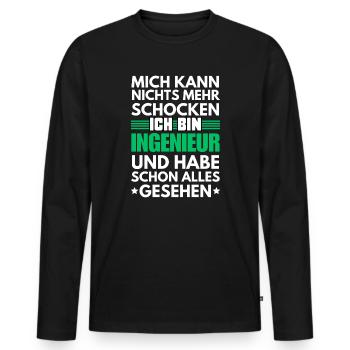 Non-Shockable Engineer - Men's Premium Organic Long Sleeve Shirt - black - Front - Nico (187cm)