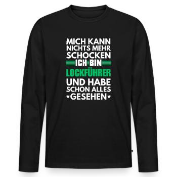 Guide de leurre non choquable - T-shirt manches longues Premium bio Homme - noir - Devant - Nico (187cm)