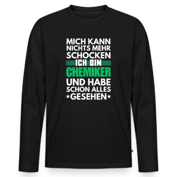 Chimiste non choquable - T-shirt manches longues Premium bio Homme - noir - Devant - Nico (187cm)