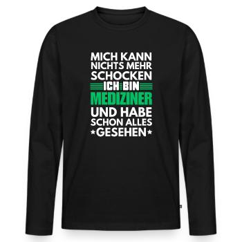 Médecin non choquable - T-shirt manches longues Premium bio Homme - noir - Devant - Nico (187cm)