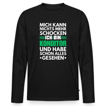 Non-shockable pastry chef - Men's Premium Organic Long Sleeve Shirt - black - Front - Nico (187cm)
