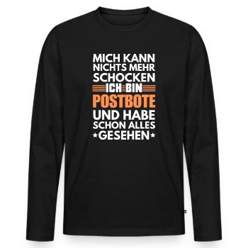 Nicht schockbarer Postbote - Männer Premium Bio Langarmshirt - Schwarz - Vorne - Nico (187cm)