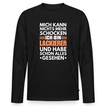 Peintre non choquable - T-shirt manches longues Premium bio Homme - noir - Devant - Nico (187cm)