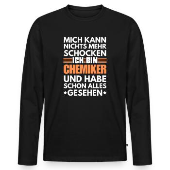 Chimiste non choquable - T-shirt manches longues Premium bio Homme - noir - Devant - Nico (187cm)