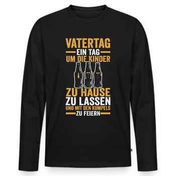 Dad Father Father's Day - Men's Premium Organic Long Sleeve Shirt - black - Front - Nico (187cm)