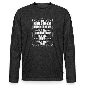 Fachkraft für Lagerlogistik Gedicht Geschenk - Männer Premium Bio Langarmshirt - Anthrazit meliert - Vorne - Nico (187cm)