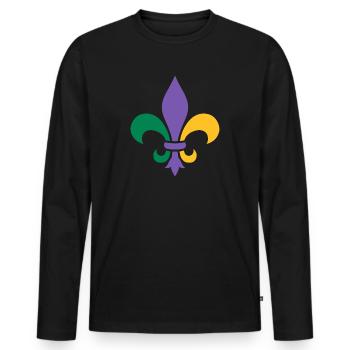 Mardi Gras - Männer Premium Bio Langarmshirt - Schwarz - Vorne - Nico (187cm)