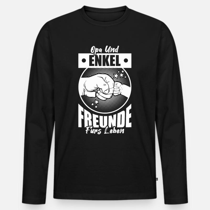 Opa und Enkel - Männer Premium Bio Langarmshirt - Schwarz