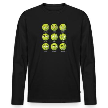 Lustiges Tennistrikot Für Tennis Spieler Und Fans - Männer Premium Bio Langarmshirt - Schwarz - Vorne - Nico (187cm)