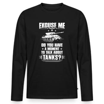 Tank fan tank driver military tank soldier - Men's Premium Organic Long Sleeve Shirt - black - Front - Nico (187cm)