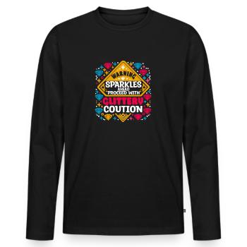 L’artiste de peinture au diamant fait briller Ahed avec - T-shirt manches longues Premium bio Homme - noir - Devant - Nico (187cm)