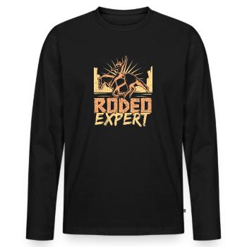 Western Rider Rodeo Expert Cowgirls Rodeo - Men's Premium Organic Long Sleeve Shirt - black - Front - Nico (187cm)