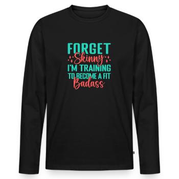 Fitness Motivation Bodybuilder Fit Badass - Men's Premium Organic Long Sleeve Shirt - black - Front - Nico (187cm)