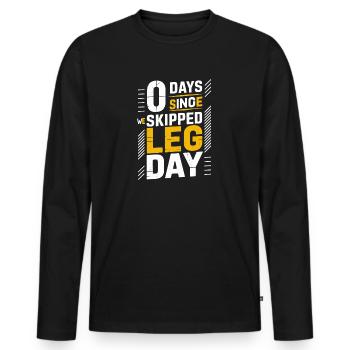 Powerlifting Bodybuilder 0 jours depuis Jambe sautée - T-shirt manches longues Premium bio Homme - noir - Devant - Nico (187cm)