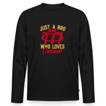Fan de jeux d’argent juste un frère qui aime le casino - T-shirt manches longues Premium bio Homme - noir - Devant - Nico (187cm)