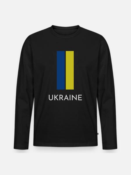 Ukrainische Flagge - Männer Premium Bio Langarmshirt - Schwarz