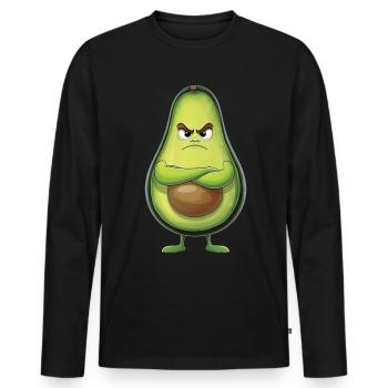 Avocat - T-shirt manches longues Premium bio Homme - noir - Devant - Nico (187cm)