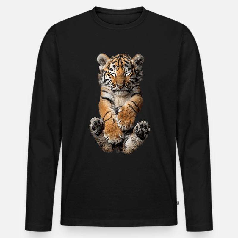 Tiger - Männer Premium Bio Langarmshirt - Schwarz