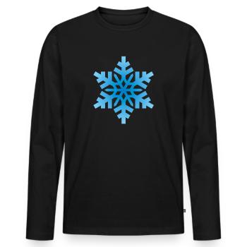 Hellblaue Schneeflocke - Männer Premium Bio Langarmshirt - Schwarz - Vorne - Nico (187cm)