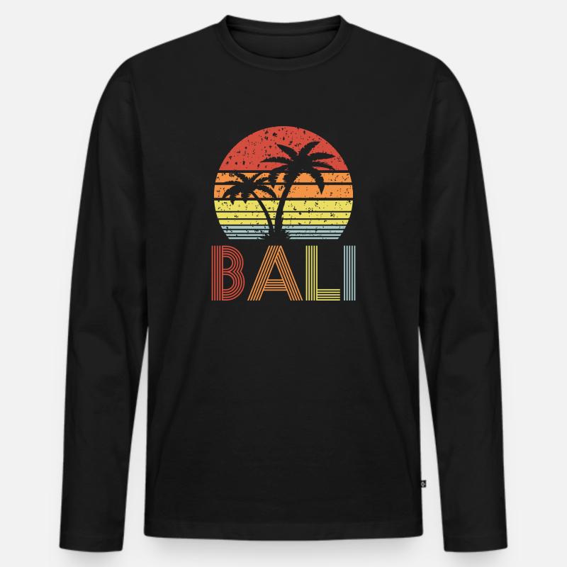 Bali - Männer Premium Bio Langarmshirt - Schwarz