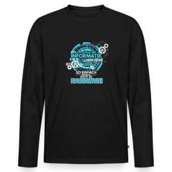 Informatik Programmierer Informatiker Hardware Sof - Männer Premium Bio Langarmshirt - Schwarz - Vorne - Nico (187cm)