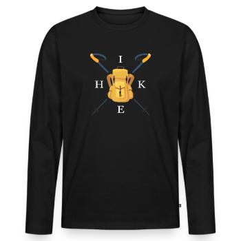 randonnée aventure randonnée en montagne - T-shirt manches longues Premium bio Homme - noir - Devant - Nico (187cm)