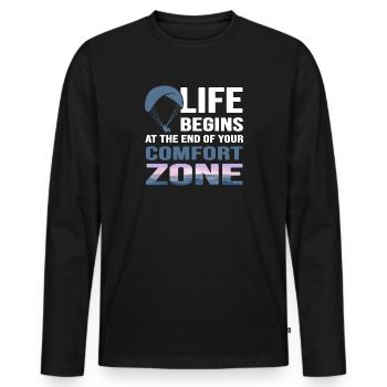 Parapente Parapente Zone de parapente Vol à voile - T-shirt manches longues Premium bio Homme - noir - Devant - Nico (187cm)