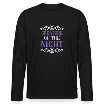 CREATURE DE LA NUIT Creepy Design - T-shirt manches longues Premium bio Homme - noir - Devant - Nico (187cm)