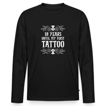 Conception de tatouage pour T-shirts et Hoddies - T-shirt manches longues Premium bio Homme - noir - Devant - Nico (187cm)