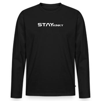 STAY KINKY - Men's Premium Organic Long Sleeve Shirt - black - Front - Nico (187cm)