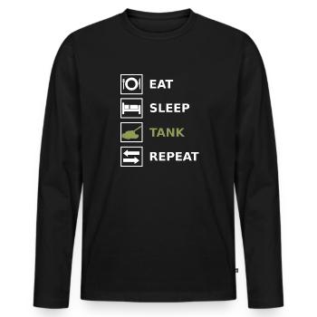 Manger Sleep Tank Repeat Tank Militaire - T-shirt manches longues Premium bio Homme - noir - Devant - Nico (187cm)